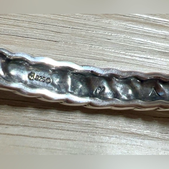 Vintage Designer Signed Sterling Carolyn Pollack Silver Twisted Cuff Bracelet - Picture 6 of 11